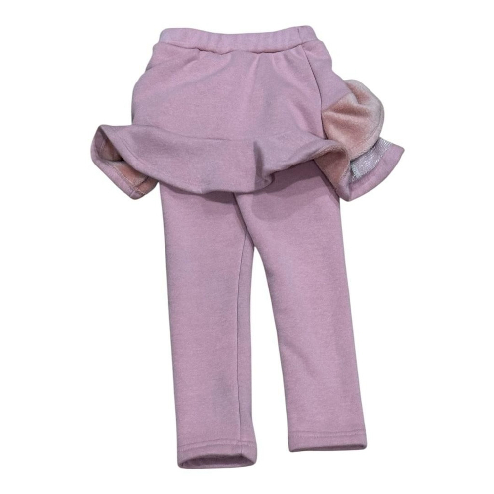FOURLADS Leggings Girls 4-5 Pink Skirted Fleece Lined Ruffle Tutu Pants Ankle